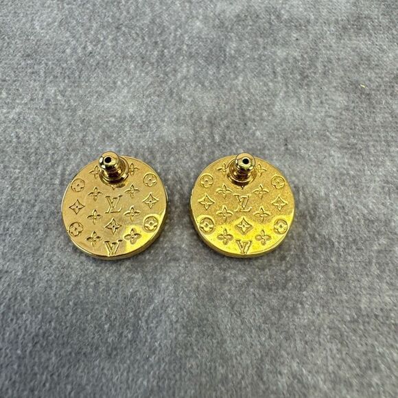 Louis Vuitton Gold and Silver L to V Stud Earrings - Picture 6 of 10